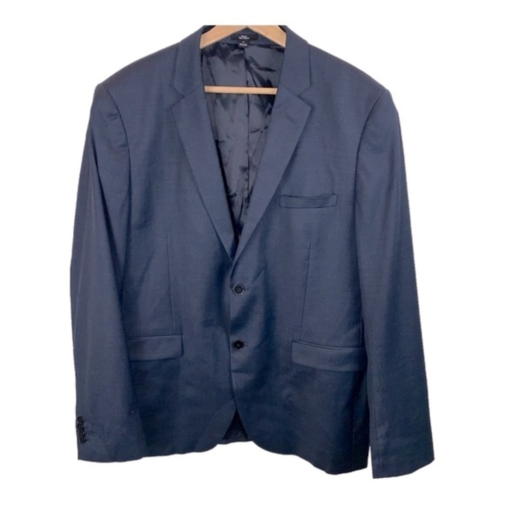 Frank & Oak 42R Navy Laurier Slim Blazer Suit Jacket Single Breasted 2-Button